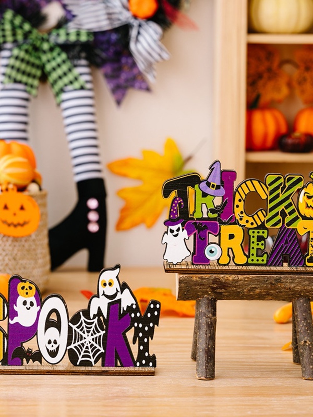 Halloween Wooden Decorative Tabletop Ornament - Picture 3 of 6